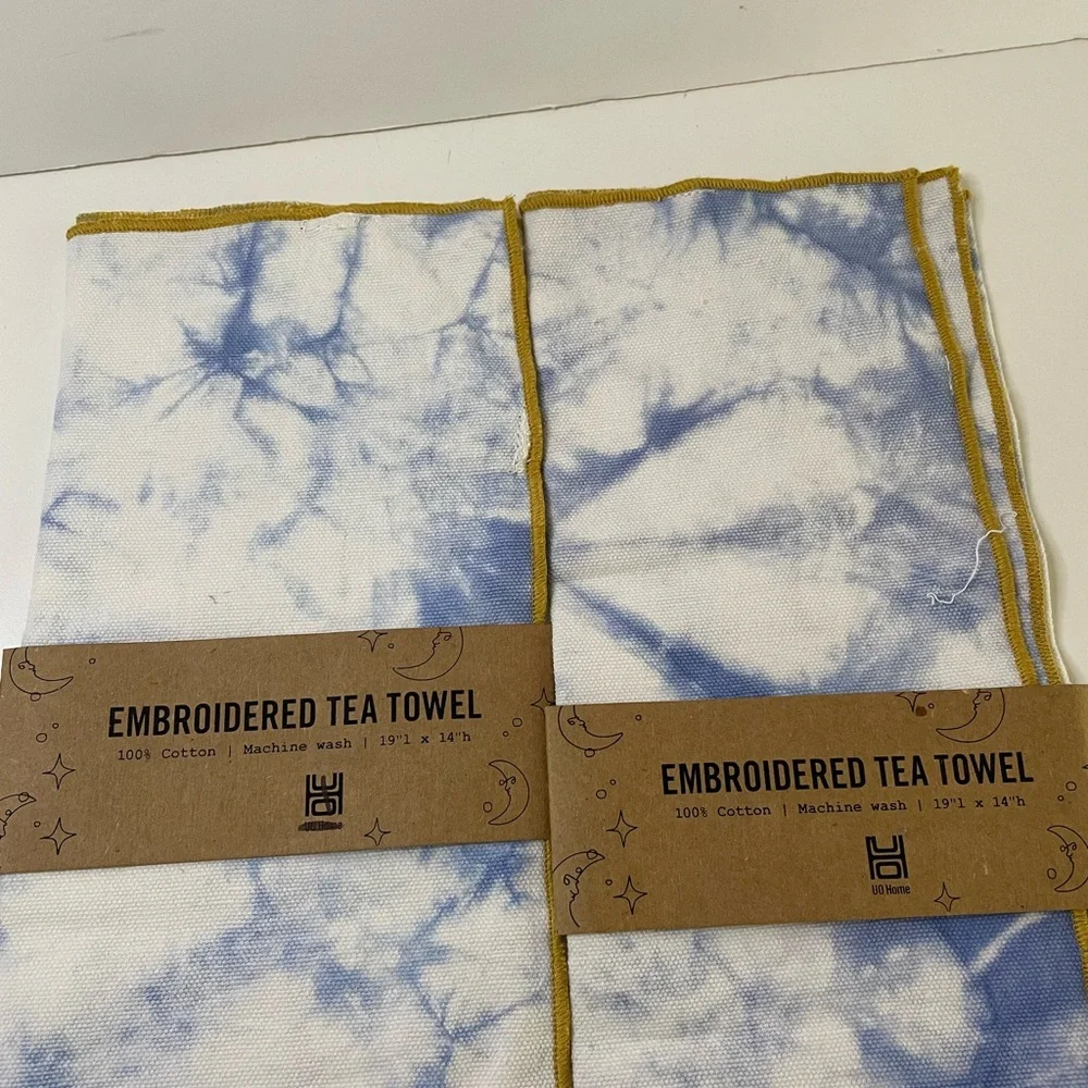 Set of 2 NWT Urban Outfitters Celestial Tie-Dye Tea Towels